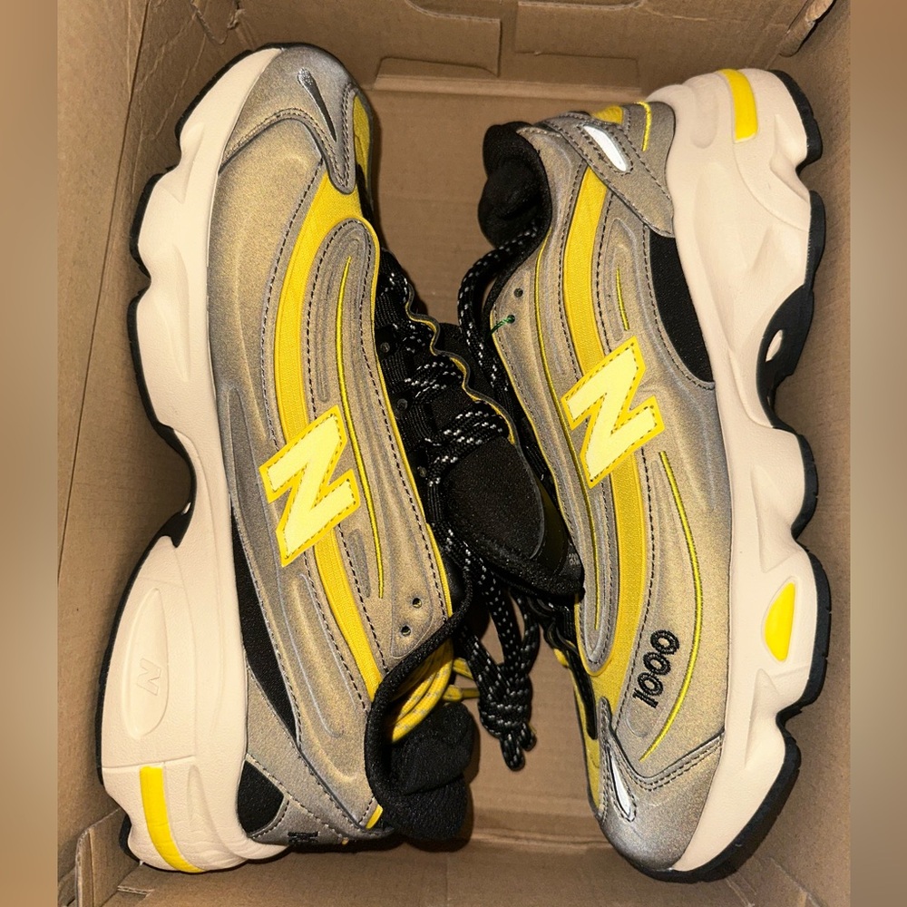 New Balance Yellow and Gray Sneakers